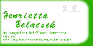 henrietta belacsek business card